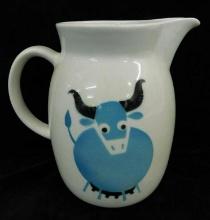 Arabia Pottery - Finland - Cow Pitcher - 8" x 8" x 6"