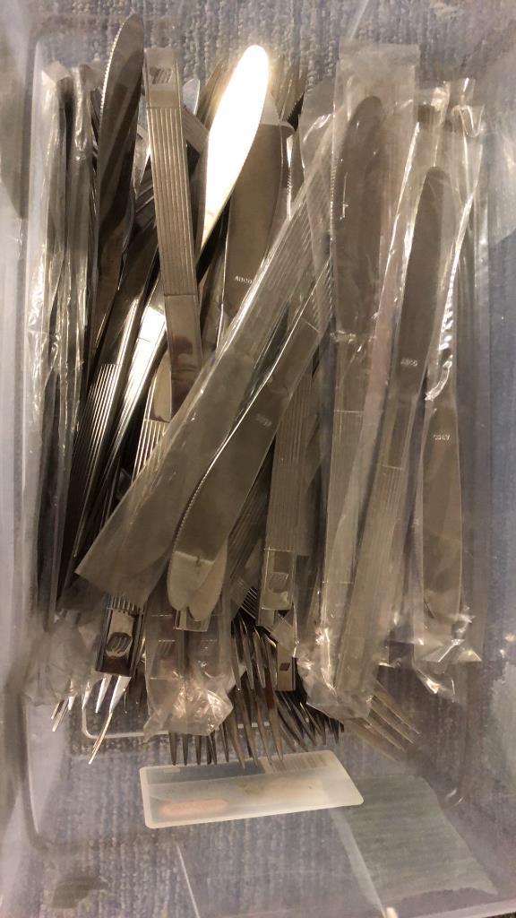 UNITED AIRLINES METAL FORKS & KNIVES 65+ PIECES