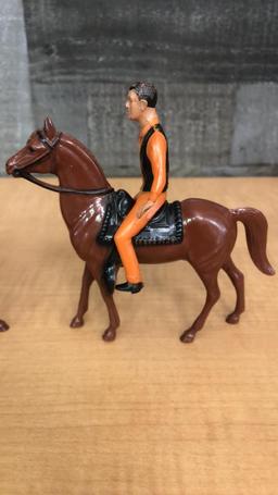 2) HARTLAND PLASTIC TOY HORSE & RIDER