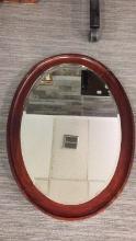 LARGE OVAL BEVELED WALL MIRROR