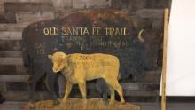 OLD SANTA FE TRAIL TRADING POST ROAD SIGN