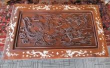 VTG CARVED DRAGON & PHOENIX CLAW FOOT COFFEE TABLE
