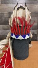 NATIVE AMERICAN TURKEY FEATHER CEREMONIAL HEADRESS