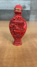 CHINESE CINNABAR SNUFF BOTTLE