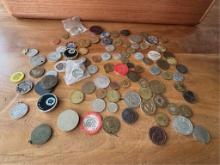 COLLECTION OF MEDALS COINS & MORE