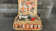 WOVEN RETRO SEWING BASKET
