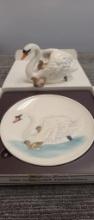 GOBEL MOTHERS SERIES PLATE & FIGURINE: SWANS