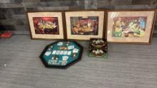 DOGS PLAYING POKER WALL ART & FIGURINE