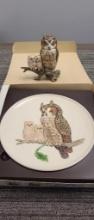 GOBEL MOTHERS SERIES PLATE & FIGURINE: OWLS