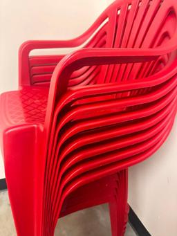 8 HD Plastic Stack Chairs, 250lb Capacity