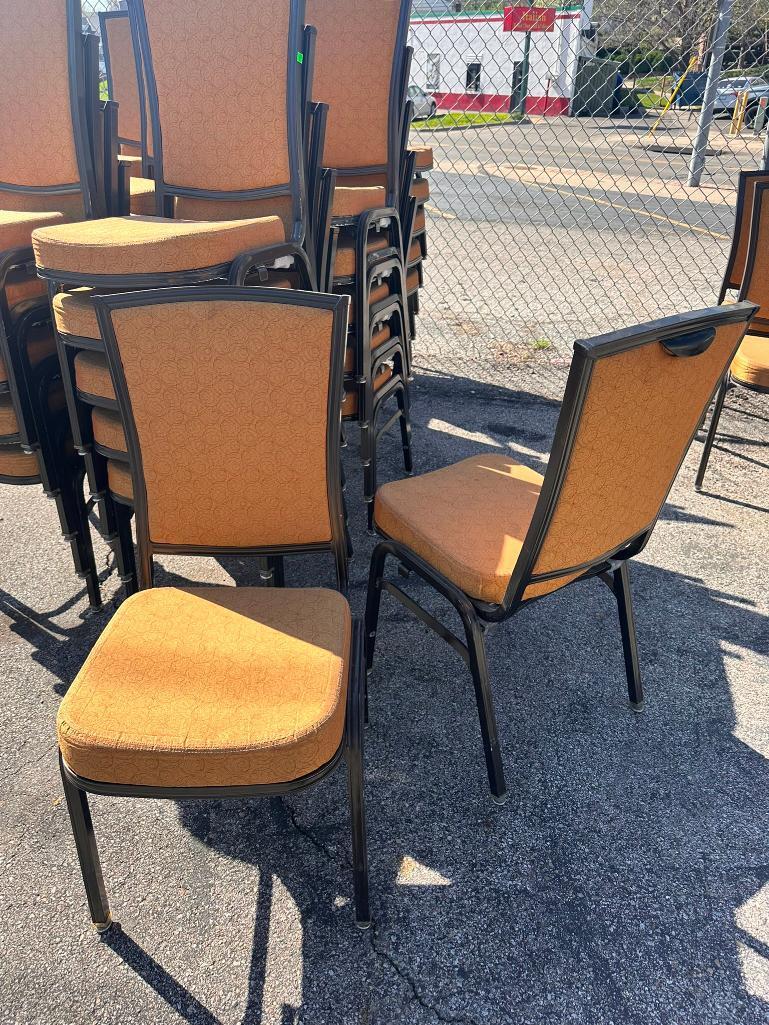 (46) High-Quality Banquet Room Stack Chairs, Metal Frame, Padded Seat/Back, Restaurant Chairs,