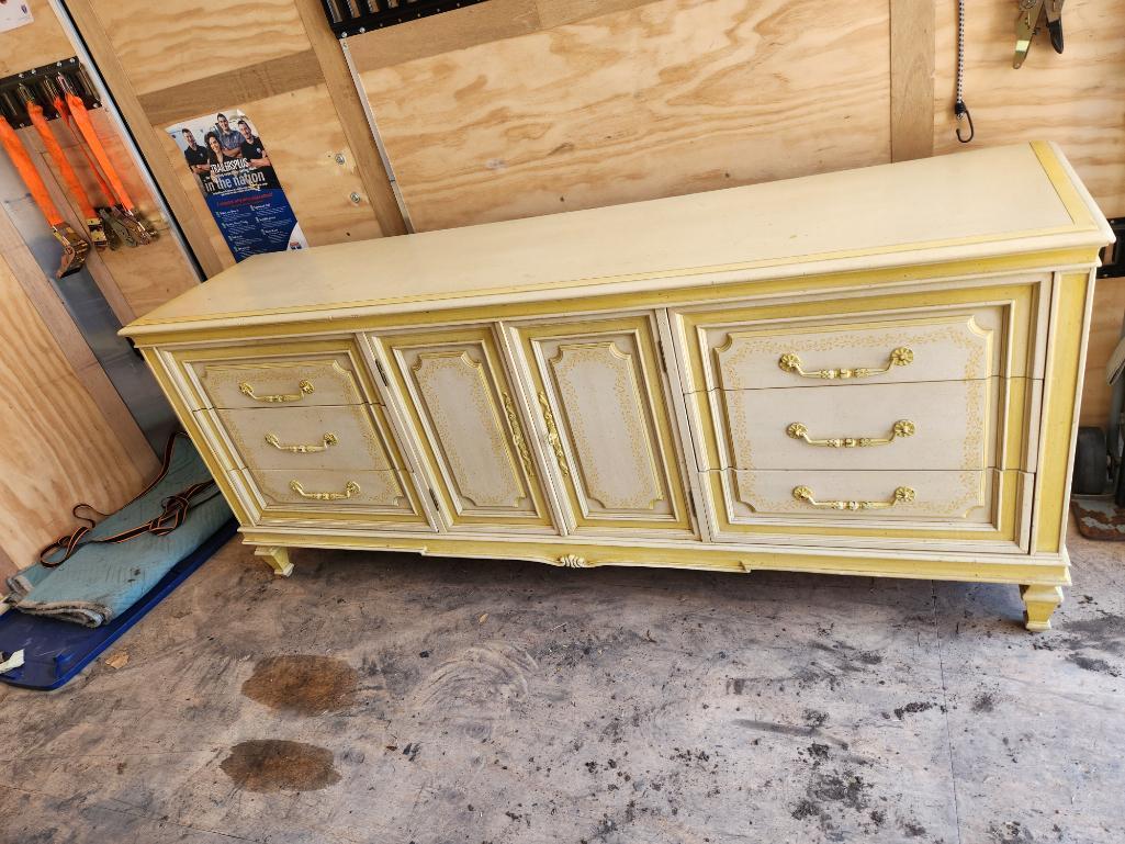 Vintage French Style Century Dresser 77" x 18" x 32"