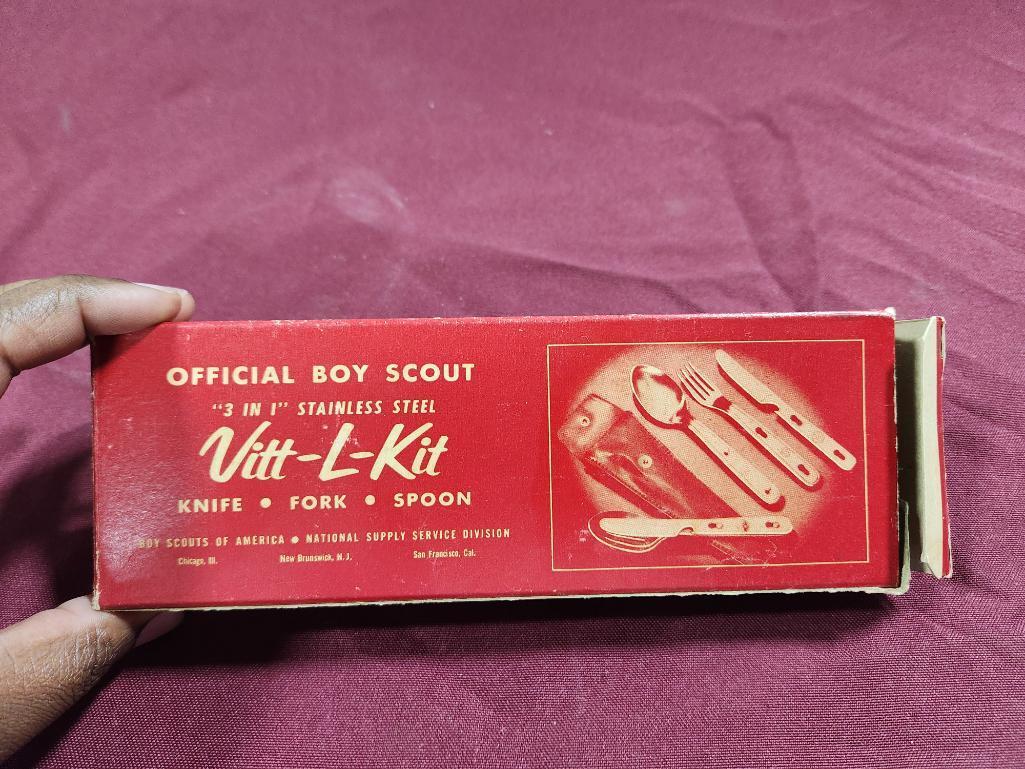 Vintage Boy Scouts Vitt-L-Kit & Neckerchief w/ Slide