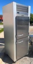 Traulsen Model G10000 One-Section Reach-In Refrigerator, 2 Solid Doors, Exc. Cond. Mobile Base