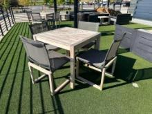 Outdoor Table w/ 4 Matching Chairs, 36in x 36in Table