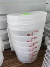 5 Qty. - 12 Quart Round Food Storage Containers w/ Lids