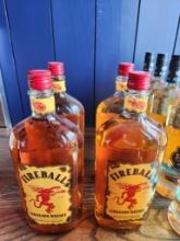 4 Bottles of Fireball Cinnamon Whiskey 1L