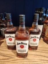 3 Bottles of Jim Beam Bourbon Whiskey 1L
