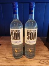 2 Bottles of Western Son Blueberry Vodka 1L