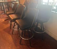 (6) Six Swivel Leather Bar Stools, VG Condition, Sold All for One Bid, 1 or 2 Chairs Have Minor