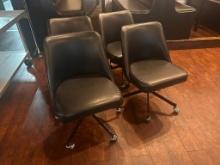 (4) Four Swivel Leather Lounge Chairs on Mobile Base, VG Condition, Sold Per Chair x's Qty