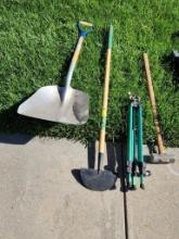 Lot of 4 Gardening Tools & Sledge Hammer