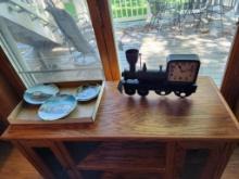 Lot of 4 Locomotive Clock & Collectible Plates