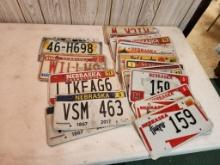Group of Vintage Nebraska License Plates