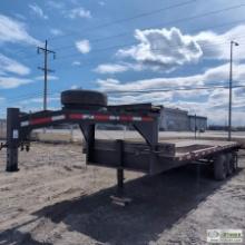 GOOSENECK EQUIPMENT TRAILER, 1979 AMERICAN, 7FT 8IN WIDE X 24FT DECK, TRIPLE AXLE, 22000LB GVWR