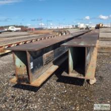 2 EACH. STEEL BRIDGE SUPPORT BEAMS, APPROX 2FT X 2FT X 7/8IN THICK, 1EA 41FT6IN LONG, 1EA 46FT6IN