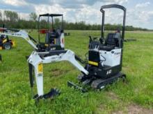 2023 BOBCAT E10 HYDRAULIC EXCAVATOR powered by diesel engine, equipped with OROPS, front blade,