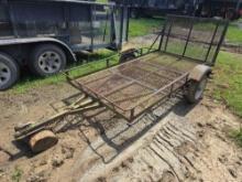 UTILITY TRAILER VN:N/A equipped with tool storage boxes and steel mesh sidewalls, tandem axle. SELLS