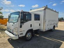 2013 ISUZU NPR UTILITY TRUCK VN:901070 4 door 14ft enclosed utility cab over box truck power window