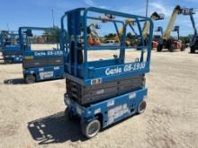 GENIE GS-1930 SCISSOR LIFT SN:GS3012-118384 electric powered, equipped with 19ft. Platform height,