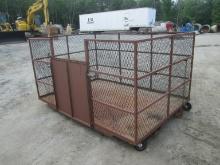 SUPPORT EQUIPMENT SUPPORT EQUIPMENT 7'1/2 X 5' X 4' BASKET equipped with fork pockets, casters