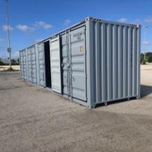 NEW 40FT. HIGH CUBE CONTAINER MULTI-USE CONTAINER Details: Four Side Open Door, one end door, lock