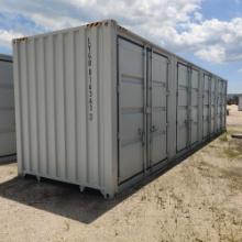 NEW 40FT. HIGH CUBE CONTAINER MULTI-USE CONTAINER Details: Four Side Open Door, one end door, lock