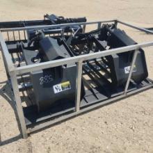 NEW GREATBEAR 72IN. HYDRAULIC ROCK GRAPPLE BUCKET SKID STEER ATTACHMENT