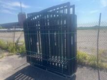 NEW GREATBEAR 14FT. BI-PARTING WROUGHT IRON GATE NEW SUPPORT EQUIPMENT With artwork "Deer" in the