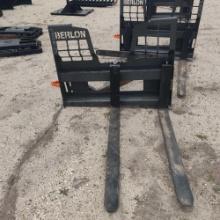 NEW BERLON 48IN. HD STEP THROUGH PALLET FORKS SKID STEER ATTACHMENT 5,500lb capacity.