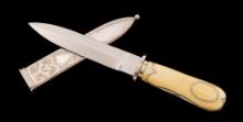 Custom Michael Price Style Dagger, with Engraved Sheath, by Jim Sornberger
