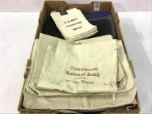 Lg. Group of Bank & Coin Bags-