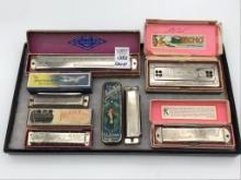 Group of Harmonicas-All w/ Boxes