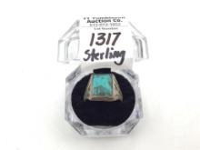 Men's Sterling Silver Turquoise Ring