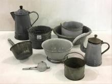 Lot of 9 Various Granite/Porcelainware Pieces