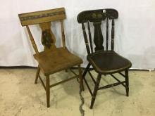 Lot of 2 Various Primitive Chairs w/