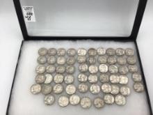 Collection of 57 Silver Washington Quarters