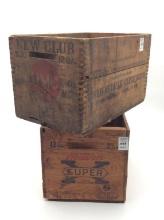 Lot of 2 Wood Ammo Boxes Including