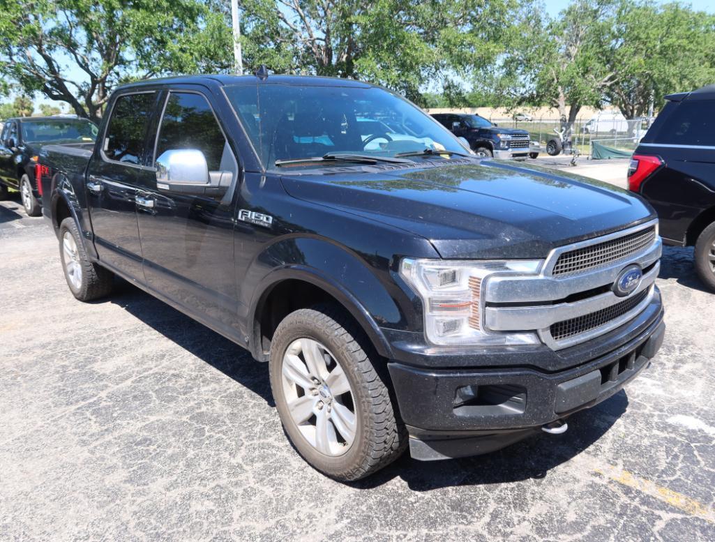 2020 Ford F-150 Plat 4WD Super Crew V6 Turbo, Gas, License# PJC-G92, VIN 1FTEW1E40LFA08901, 92,500