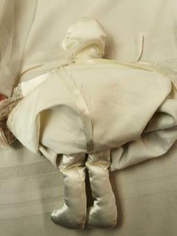 SOFT BODY DOLL AND ACCESSORIES, WEDDING VAIL, PILLOW, AND OTHERS